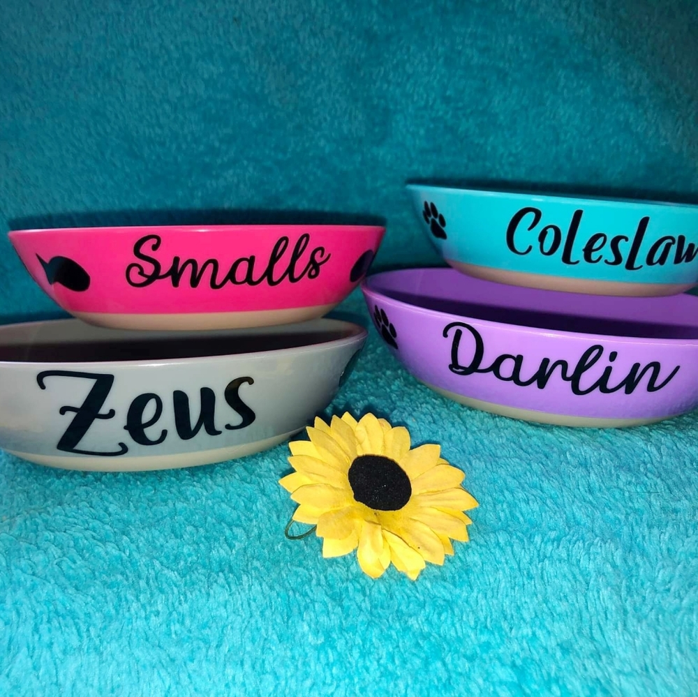 Personalized cat bowls
